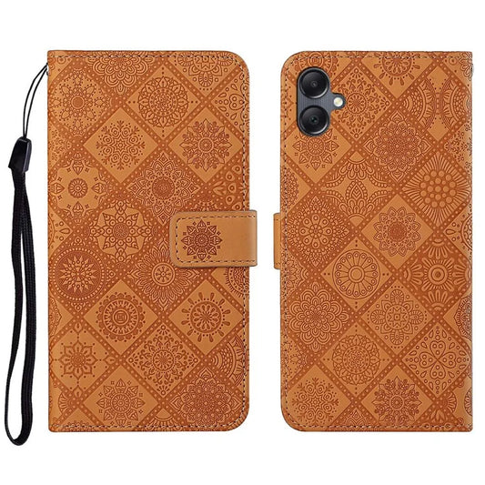 For Samsung Galaxy A06 Leather Case Ethnic Style Phone Wallet Cover with Strap