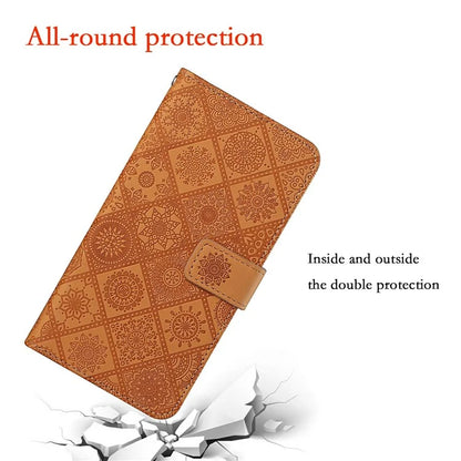 For Samsung Galaxy A06 Leather Case Ethnic Style Phone Wallet Cover with Strap
