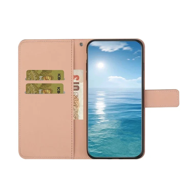 For Samsung Galaxy A06 Leather Case Ethnic Style Phone Wallet Cover with Strap