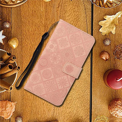 For Samsung Galaxy A06 Leather Case Ethnic Style Phone Wallet Cover with Strap