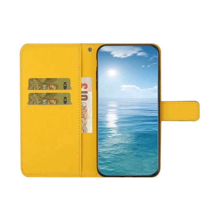 For Samsung Galaxy A06 Leather Case Ethnic Style Phone Wallet Cover with Strap
