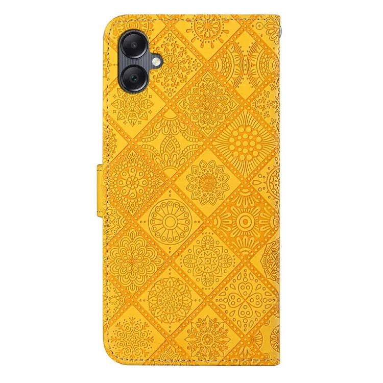 For Samsung Galaxy A06 Leather Case Ethnic Style Phone Wallet Cover with Strap