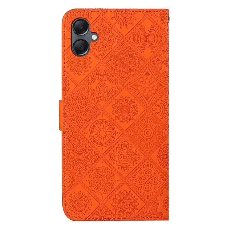 For Samsung Galaxy A06 Leather Case Ethnic Style Phone Wallet Cover with Strap
