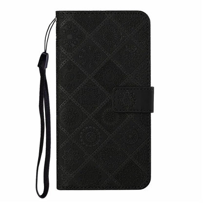 For Samsung Galaxy A06 Leather Case Ethnic Style Phone Wallet Cover with Strap