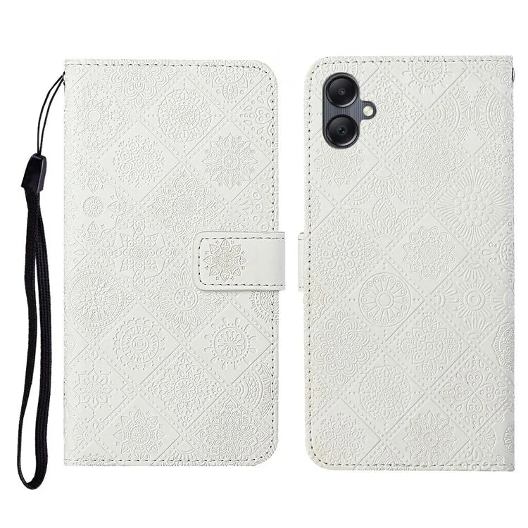 For Samsung Galaxy A06 Leather Case Ethnic Style Phone Wallet Cover with Strap