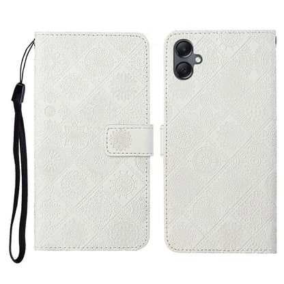 For Samsung Galaxy A06 Leather Case Ethnic Style Phone Wallet Cover with Strap