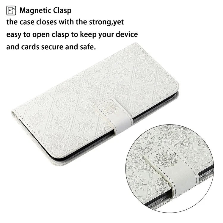 For Samsung Galaxy A06 Leather Case Ethnic Style Phone Wallet Cover with Strap
