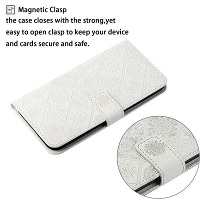 For Samsung Galaxy A06 Leather Case Ethnic Style Phone Wallet Cover with Strap