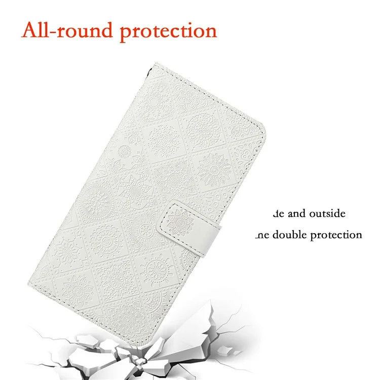 For Samsung Galaxy A06 Leather Case Ethnic Style Phone Wallet Cover with Strap