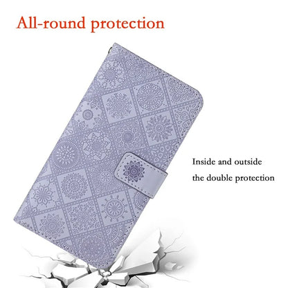 For Samsung Galaxy A06 Leather Case Ethnic Style Phone Wallet Cover with Strap