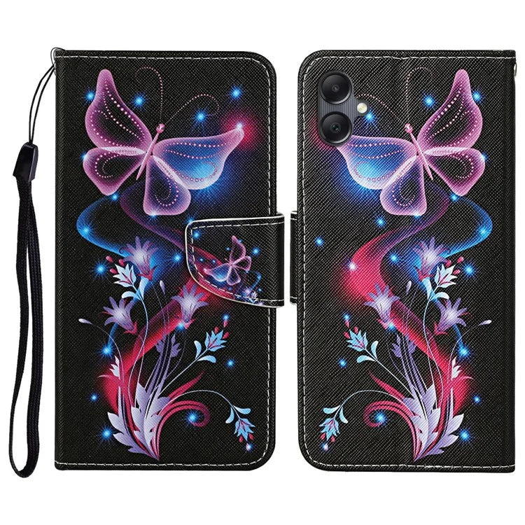 For Samsung Galaxy A06 Case Pattern Printing Protective Leather Folio Phone Cover