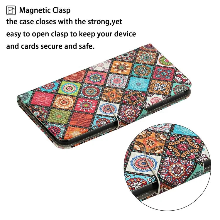 For Samsung Galaxy A06 Case Pattern Printing Protective Leather Folio Phone Cover