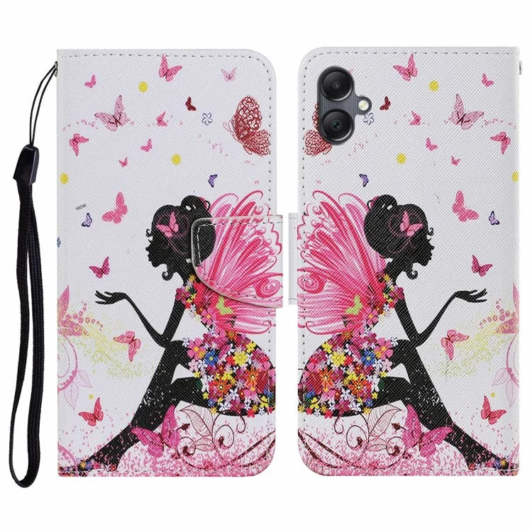 For Samsung Galaxy A06 Case Pattern Printing Protective Leather Folio Phone Cover