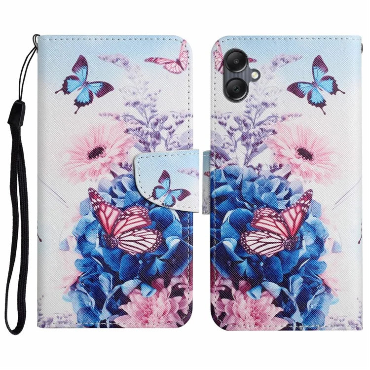For Samsung Galaxy A06 Case Pattern Printing Protective Leather Folio Phone Cover