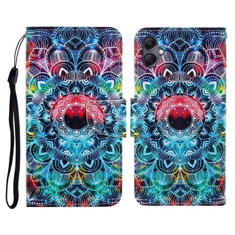 For Samsung Galaxy A06 Case Pattern Printing Protective Leather Folio Phone Cover