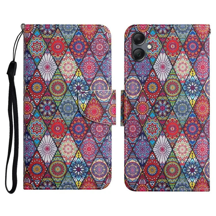 For Samsung Galaxy A06 Case Pattern Printing Protective Leather Folio Phone Cover