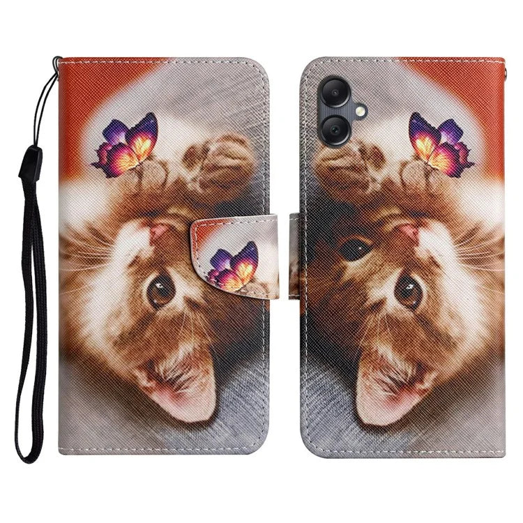 For Samsung Galaxy A06 Case Pattern Printing Protective Leather Folio Phone Cover