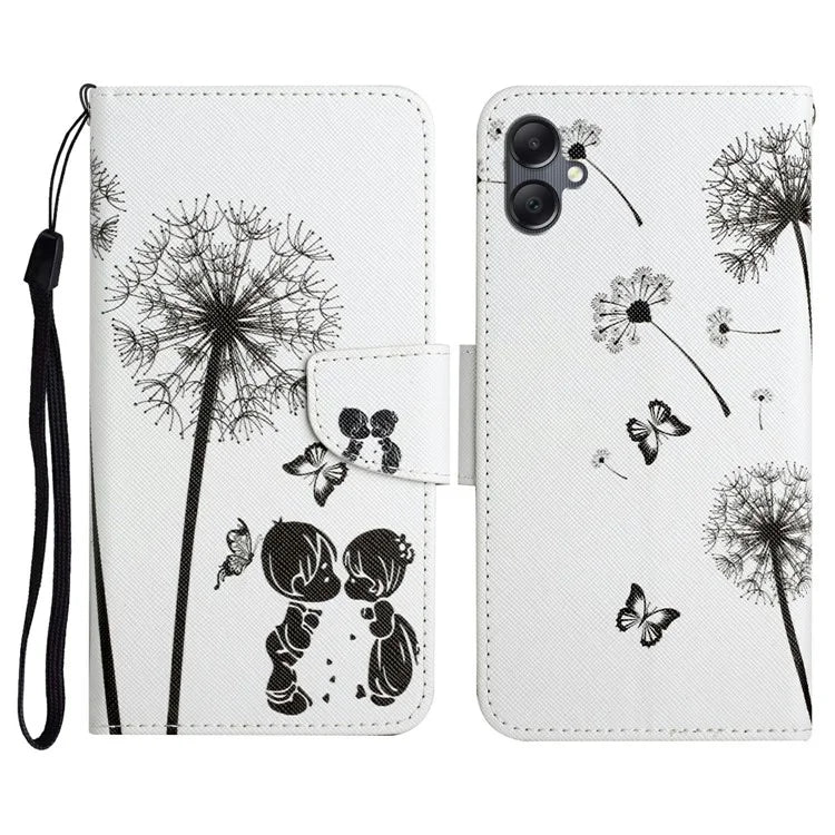 For Samsung Galaxy A06 Case Pattern Printing Protective Leather Folio Phone Cover