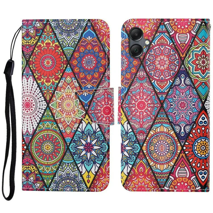 For Samsung Galaxy A06 Case Pattern Printing Protective Leather Folio Phone Cover