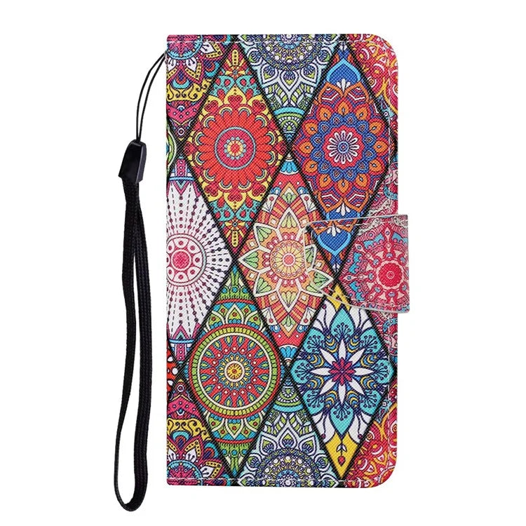 For Samsung Galaxy A06 Case Pattern Printing Protective Leather Folio Phone Cover