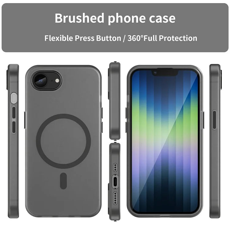 For iPhone SE (2024) Case Compatible with MagSafe TPU + PC Slim Matte Translucent Phone Cover