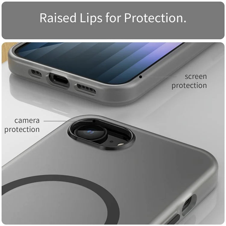 For iPhone SE (2024) Case Compatible with MagSafe TPU + PC Slim Matte Translucent Phone Cover