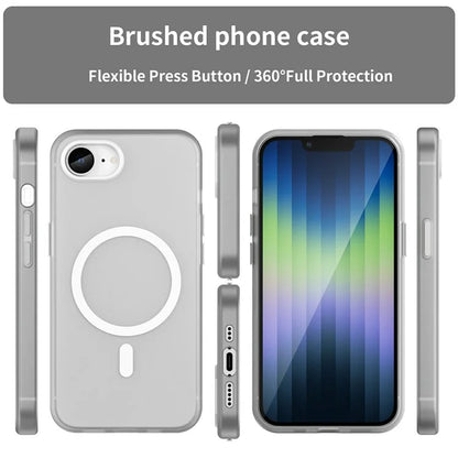 For iPhone SE (2024) Case Compatible with MagSafe TPU + PC Slim Matte Translucent Phone Cover