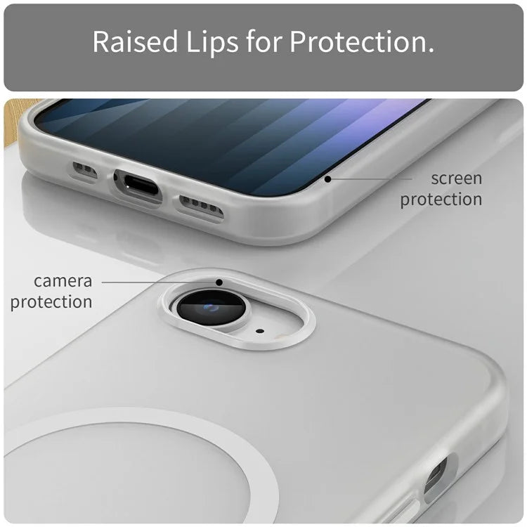 For iPhone SE (2024) Case Compatible with MagSafe TPU + PC Slim Matte Translucent Phone Cover