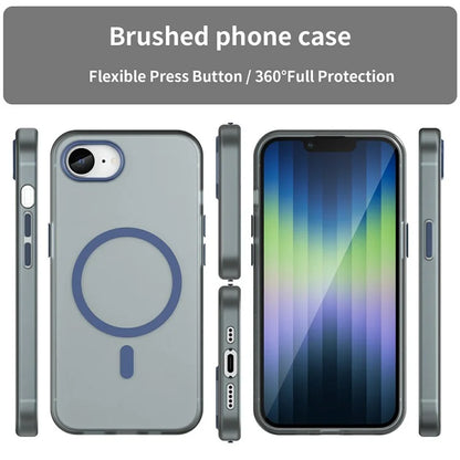 For iPhone SE (2024) Case Compatible with MagSafe TPU + PC Slim Matte Translucent Phone Cover