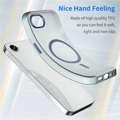 For iPhone SE (2024) Case Compatible with MagSafe TPU + PC Slim Matte Translucent Phone Cover