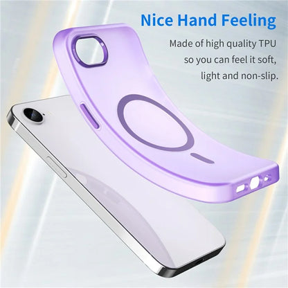 For iPhone SE (2024) Case Compatible with MagSafe TPU + PC Slim Matte Translucent Phone Cover