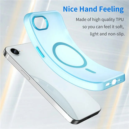 For iPhone SE (2024) Case Compatible with MagSafe TPU + PC Slim Matte Translucent Phone Cover