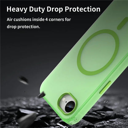 For iPhone SE (2024) Case Compatible with MagSafe TPU + PC Slim Matte Translucent Phone Cover