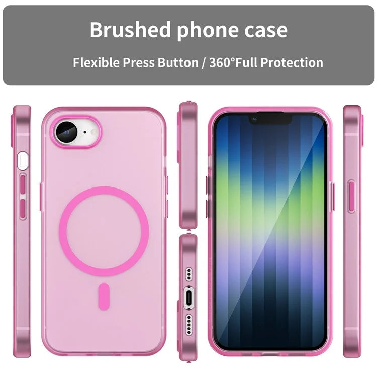 For iPhone SE (2024) Case Compatible with MagSafe TPU + PC Slim Matte Translucent Phone Cover