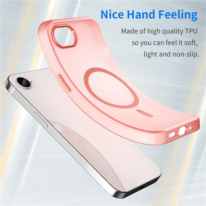 For iPhone SE (2024) Case Compatible with MagSafe TPU + PC Slim Matte Translucent Phone Cover