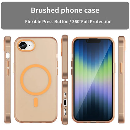 For iPhone SE (2024) Case Compatible with MagSafe TPU + PC Slim Matte Translucent Phone Cover