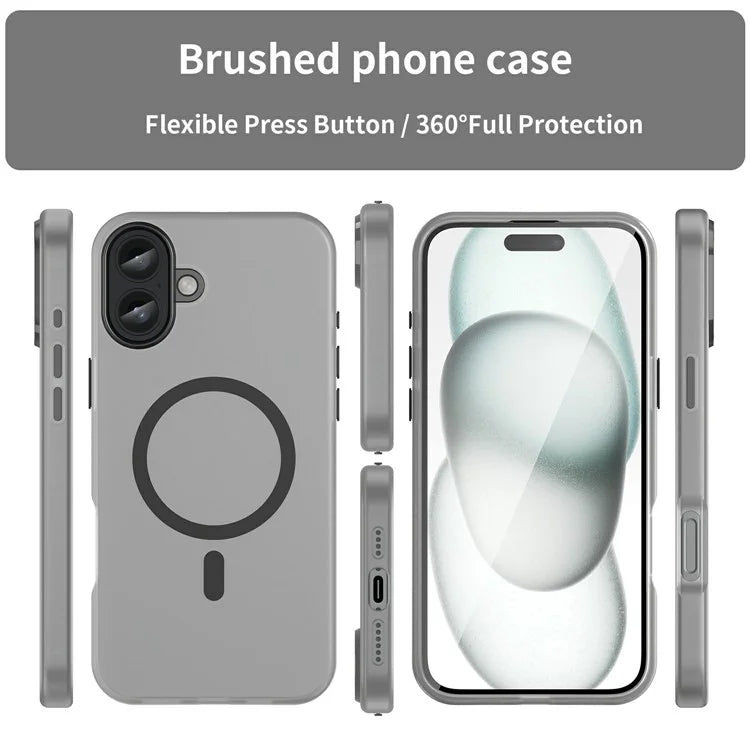 For iPhone 16 Plus Case Compatible with MagSafe TPU + PC Slim Matte Translucent Phone Cover