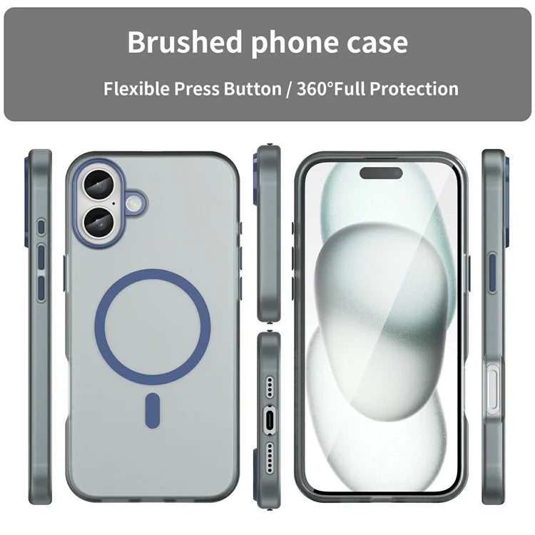 For iPhone 16 Plus Case Compatible with MagSafe TPU + PC Slim Matte Translucent Phone Cover