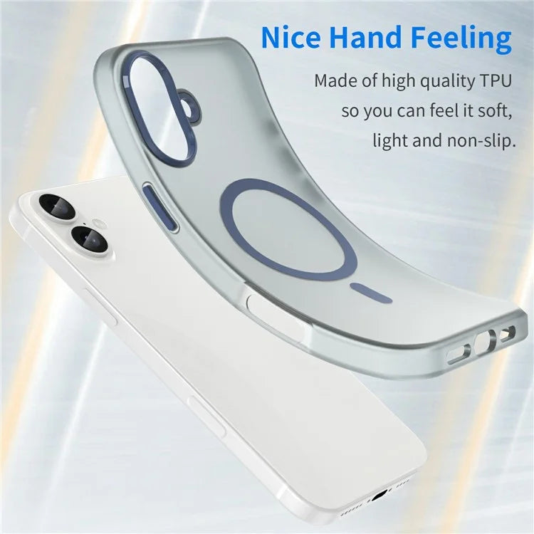 For iPhone 16 Plus Case Compatible with MagSafe TPU + PC Slim Matte Translucent Phone Cover