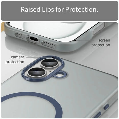 For iPhone 16 Plus Case Compatible with MagSafe TPU + PC Slim Matte Translucent Phone Cover
