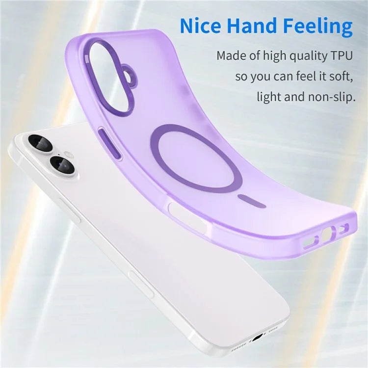 For iPhone 16 Plus Case Compatible with MagSafe TPU + PC Slim Matte Translucent Phone Cover