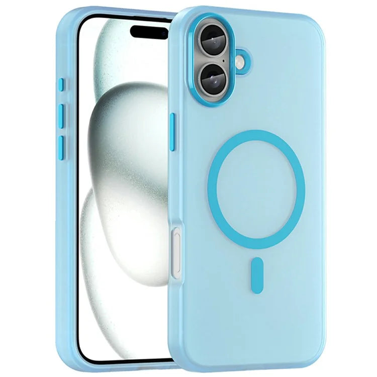 For iPhone 16 Plus Case Compatible with MagSafe TPU + PC Slim Matte Translucent Phone Cover