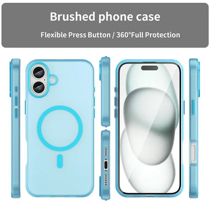 For iPhone 16 Plus Case Compatible with MagSafe TPU + PC Slim Matte Translucent Phone Cover
