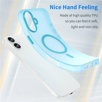 For iPhone 16 Plus Case Compatible with MagSafe TPU + PC Slim Matte Translucent Phone Cover