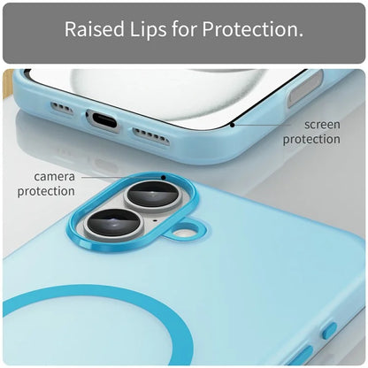 For iPhone 16 Plus Case Compatible with MagSafe TPU + PC Slim Matte Translucent Phone Cover