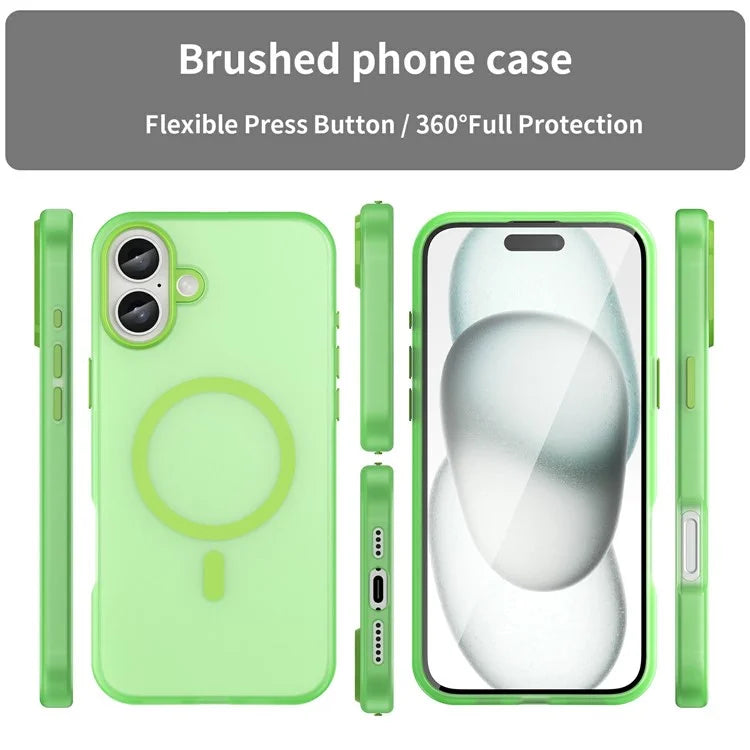 For iPhone 16 Plus Case Compatible with MagSafe TPU + PC Slim Matte Translucent Phone Cover