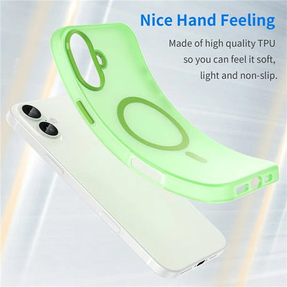 For iPhone 16 Plus Case Compatible with MagSafe TPU + PC Slim Matte Translucent Phone Cover