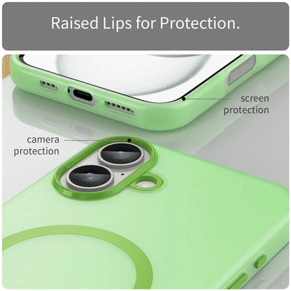 For iPhone 16 Plus Case Compatible with MagSafe TPU + PC Slim Matte Translucent Phone Cover