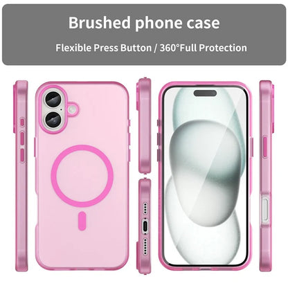 For iPhone 16 Plus Case Compatible with MagSafe TPU + PC Slim Matte Translucent Phone Cover
