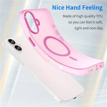 For iPhone 16 Plus Case Compatible with MagSafe TPU + PC Slim Matte Translucent Phone Cover